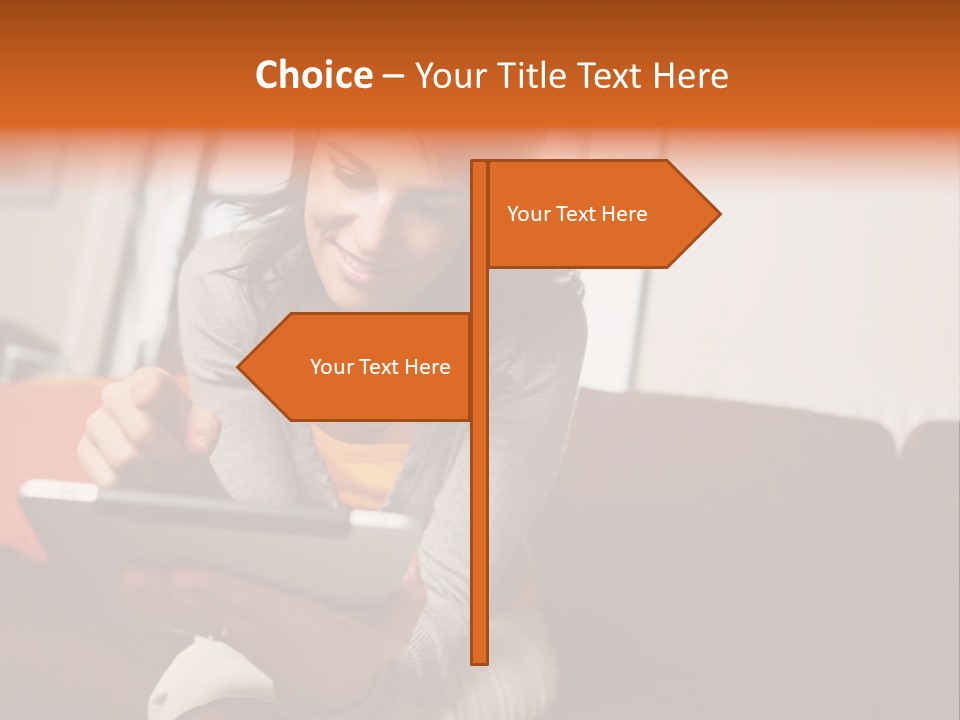 Window Woman Holding PowerPoint Template