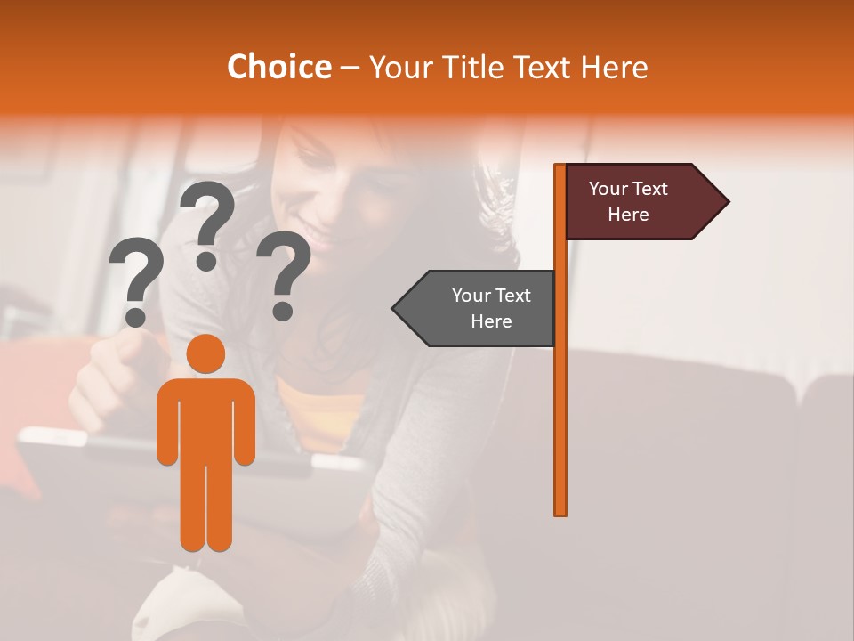 Window Woman Holding PowerPoint Template