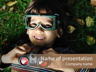 Small Looking Binocular PowerPoint Template