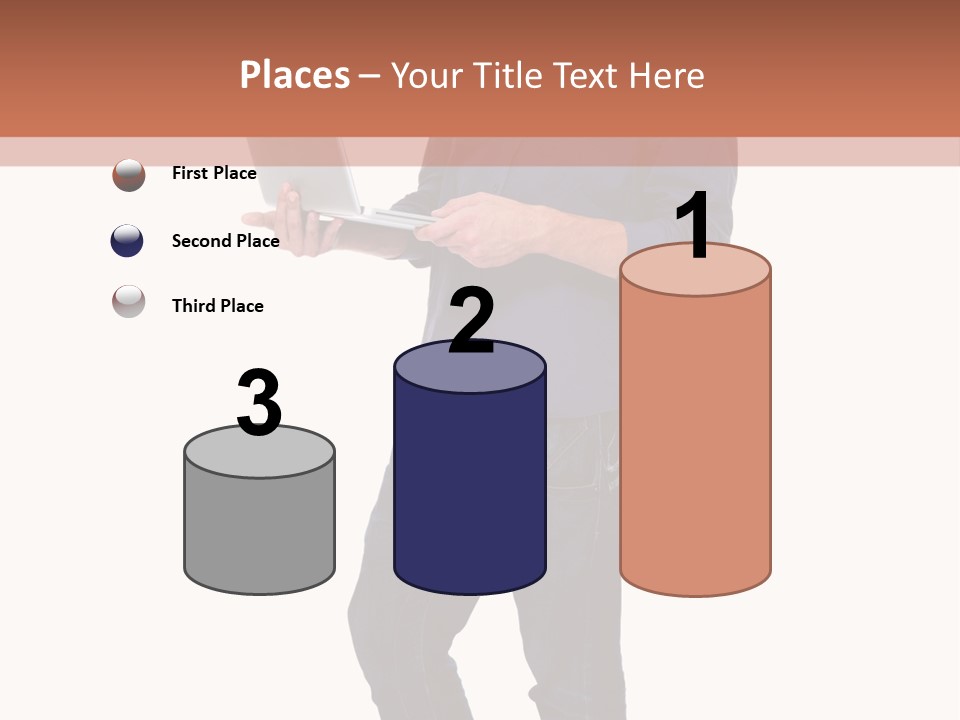 Fulllength Happy Computer PowerPoint Template