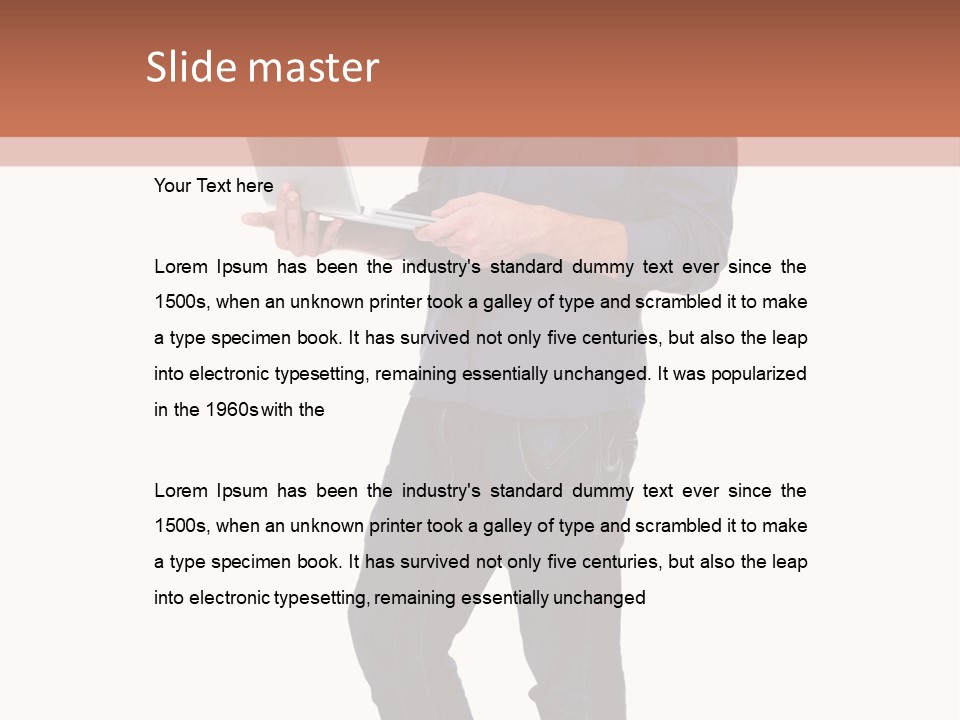 Fulllength Happy Computer PowerPoint Template