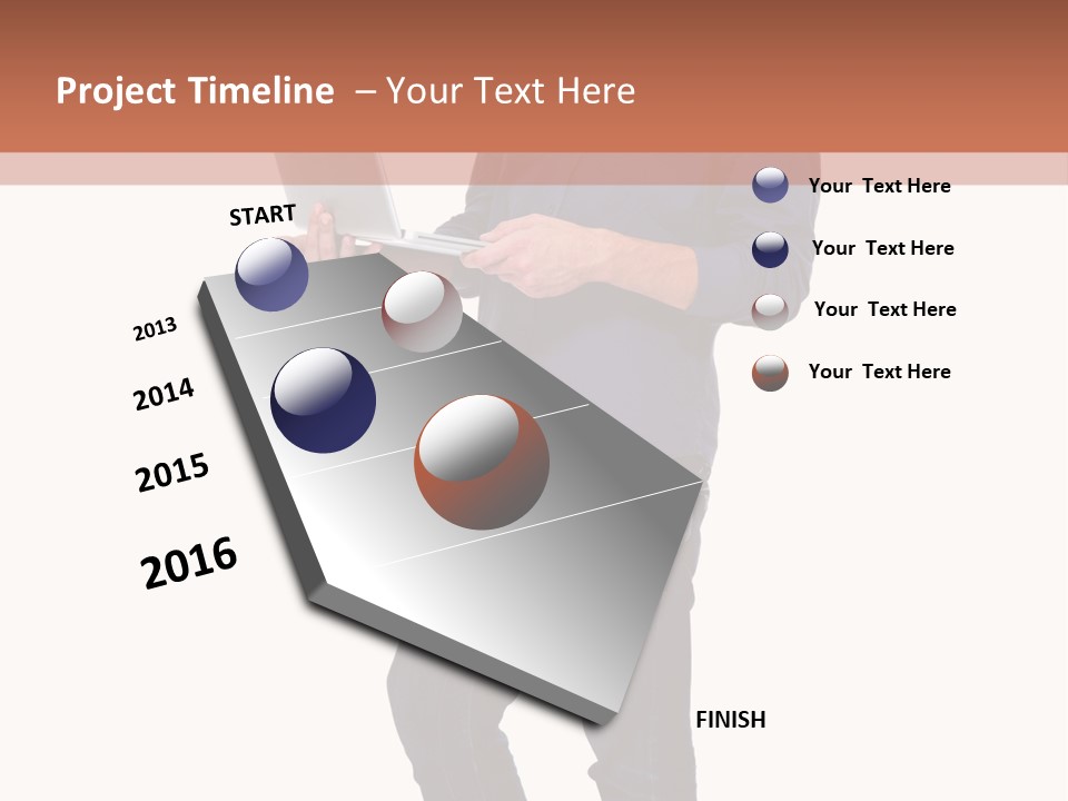 Fulllength Happy Computer PowerPoint Template