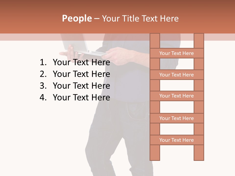Fulllength Happy Computer PowerPoint Template