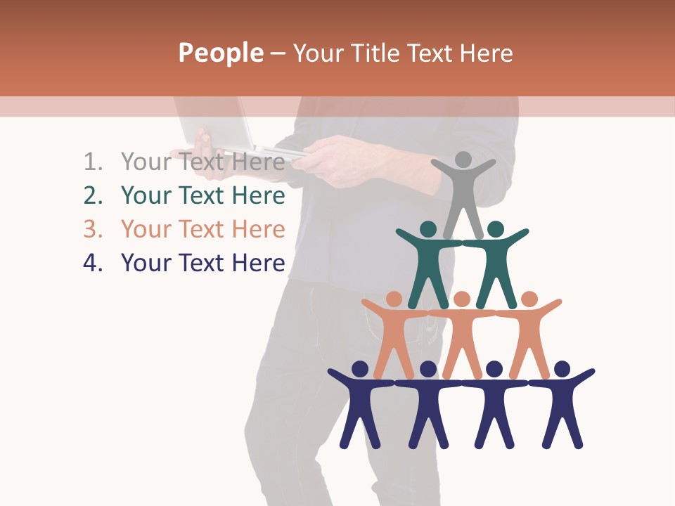 Fulllength Happy Computer PowerPoint Template