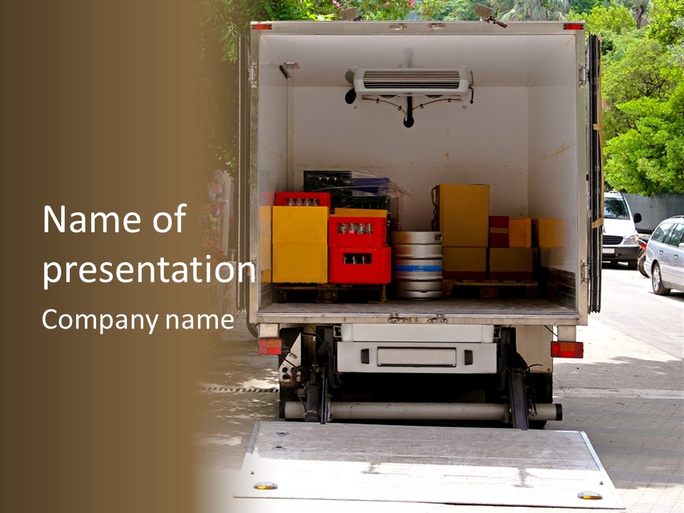 Delivering Distributing Cargo PowerPoint Template