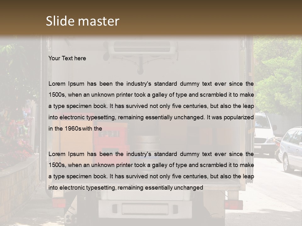 Delivering Distributing Cargo PowerPoint Template