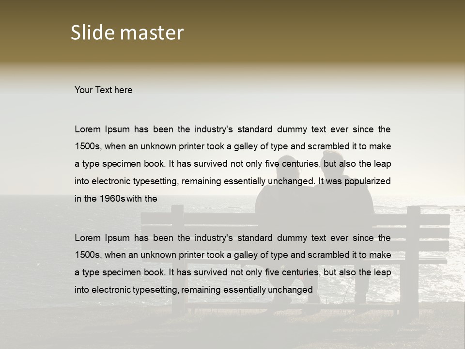 Silhouette Romantic Sitting PowerPoint Template