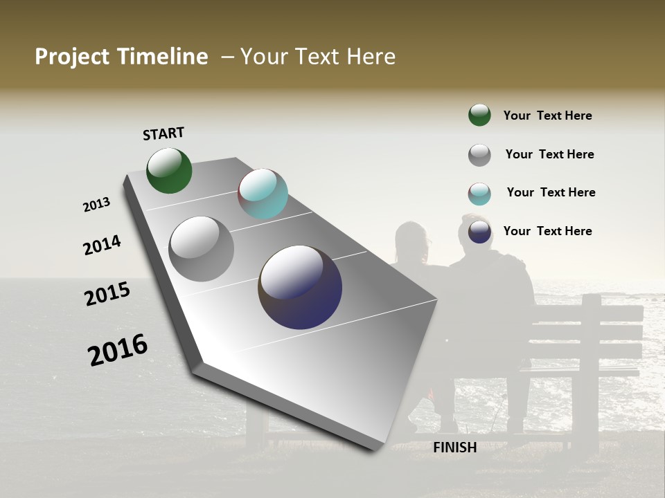 Silhouette Romantic Sitting PowerPoint Template