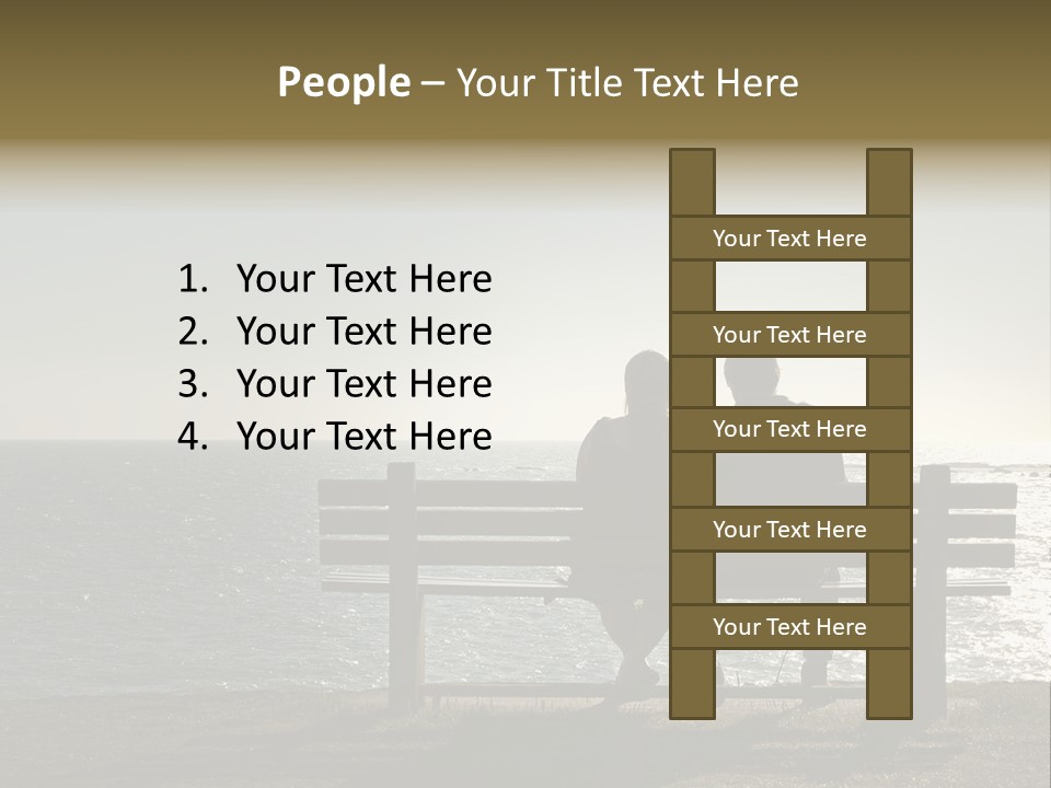 Silhouette Romantic Sitting PowerPoint Template