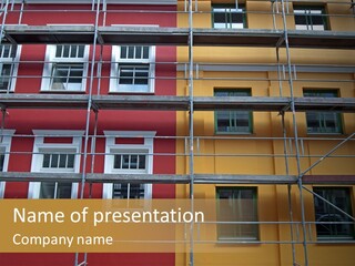 Scaffolding Window House PowerPoint Template