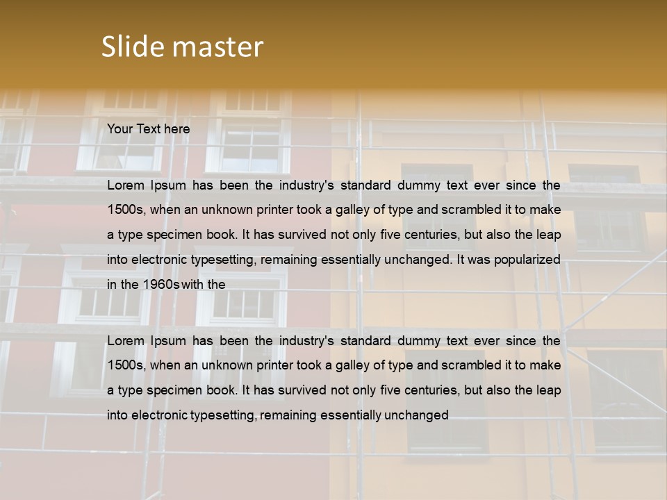 Scaffolding Window House PowerPoint Template