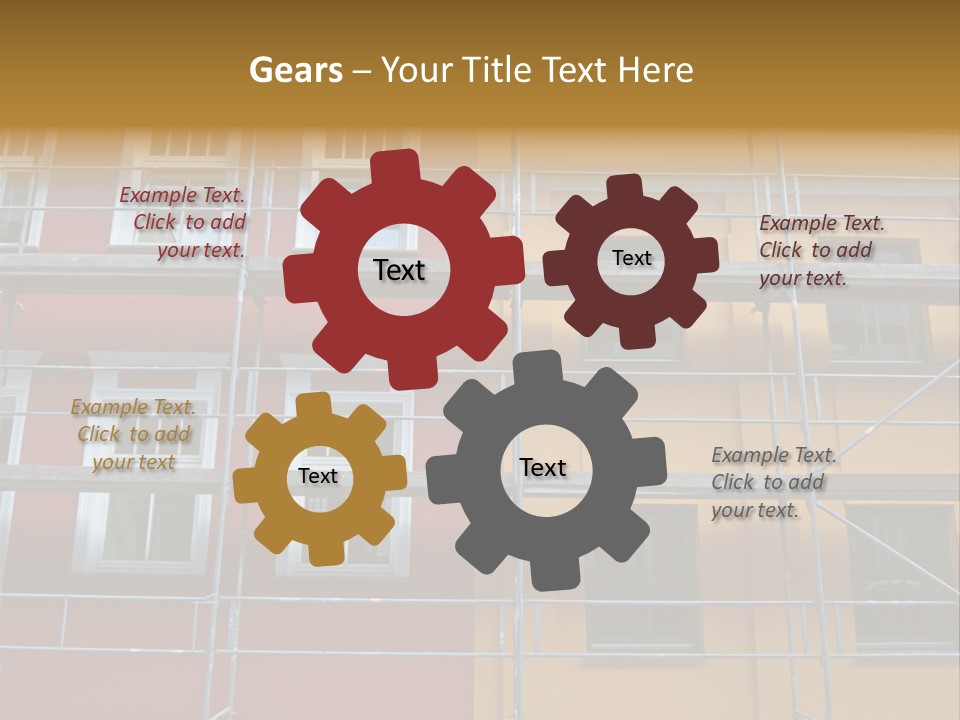 Scaffolding Window House PowerPoint Template