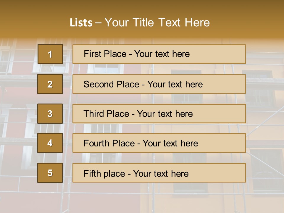 Scaffolding Window House PowerPoint Template