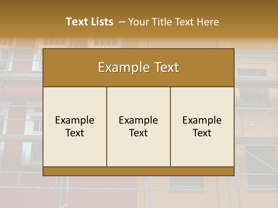 Scaffolding Window House PowerPoint Template