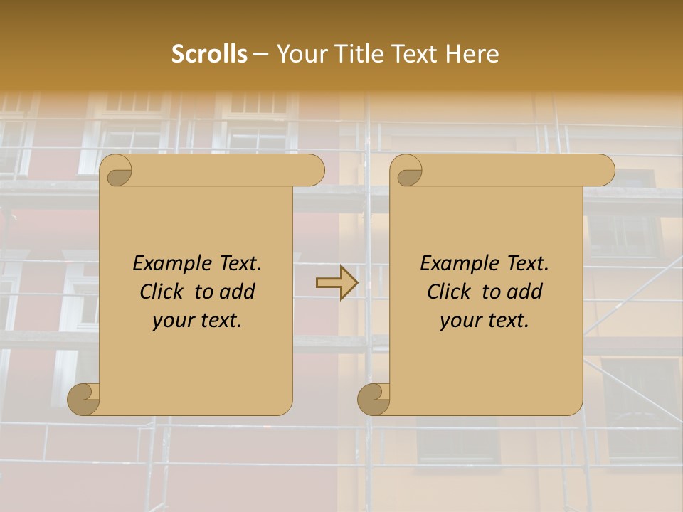 Scaffolding Window House PowerPoint Template