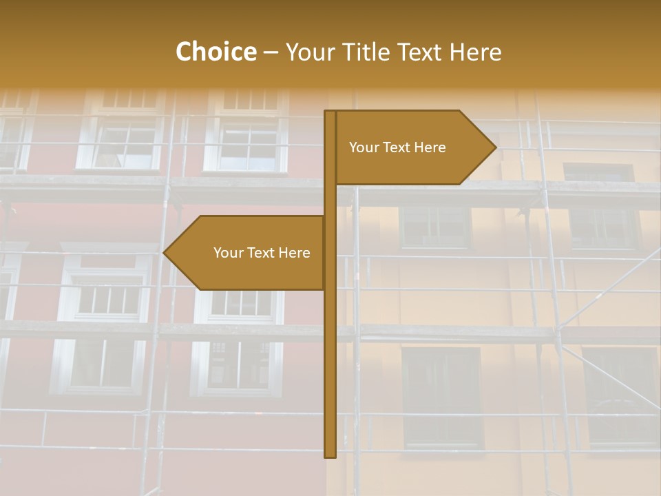 Scaffolding Window House PowerPoint Template
