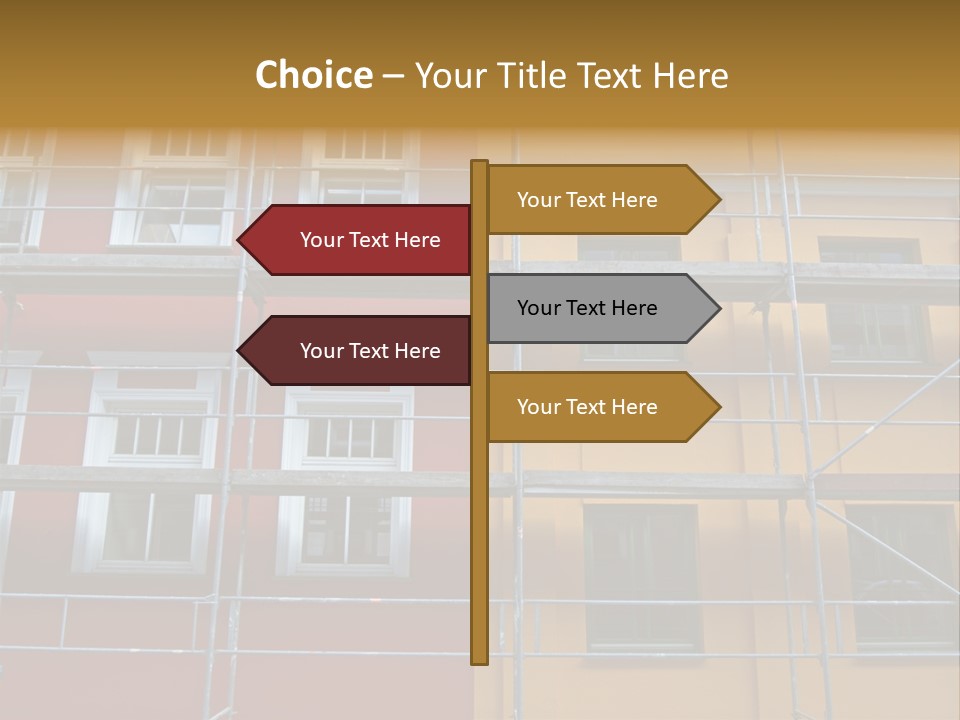 Scaffolding Window House PowerPoint Template