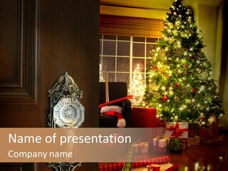 Handle Gold Decorative PowerPoint Template