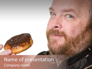 Beard Holding Eating PowerPoint Template