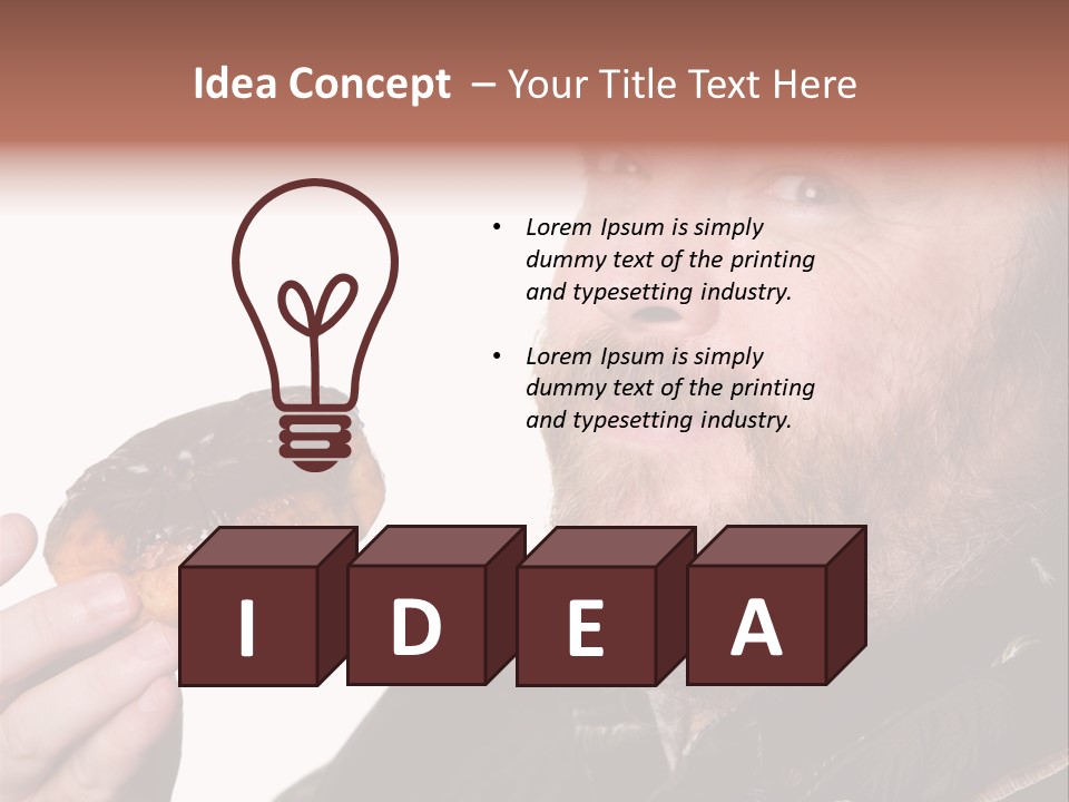 Beard Holding Eating PowerPoint Template