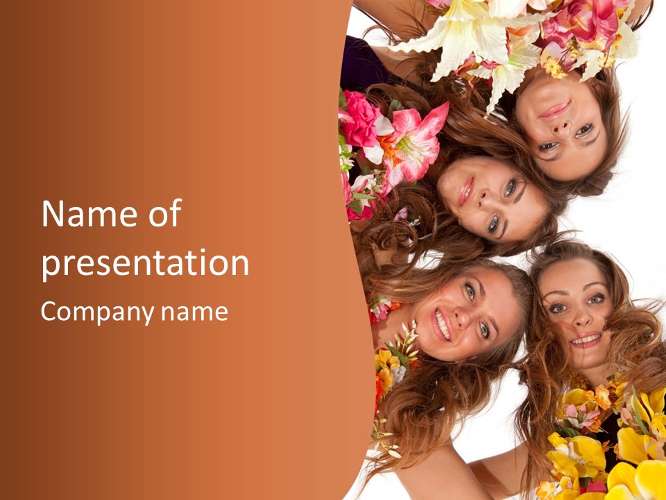 A Group Of Women Standing Next To Each Other PowerPoint Template