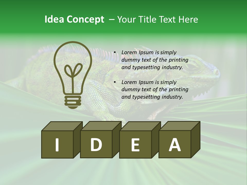 Iguana Green Wildlife PowerPoint Template
