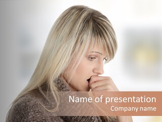 Illness Unhappiness Stare PowerPoint Template