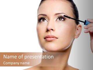 Portrait Holding Female PowerPoint Template