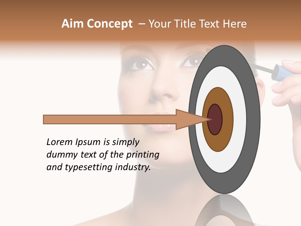 Portrait Holding Female PowerPoint Template