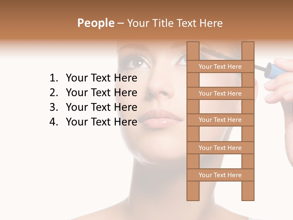 Portrait Holding Female PowerPoint Template