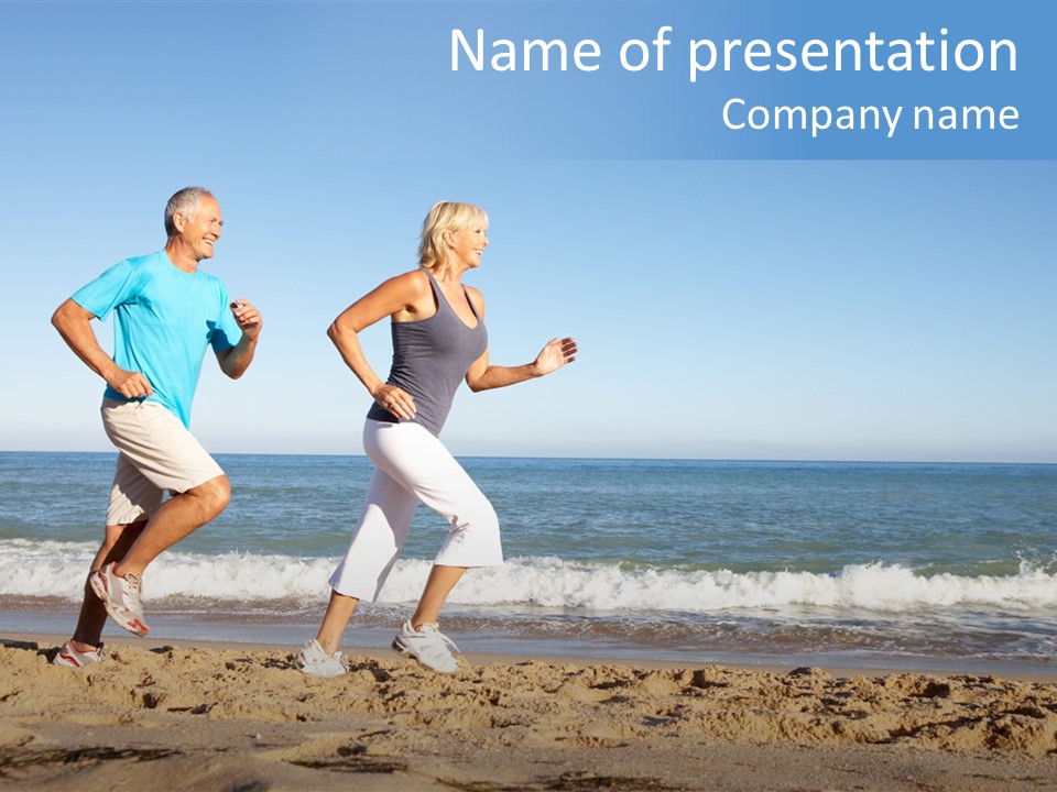 Health Outdoors Caucasian PowerPoint Template