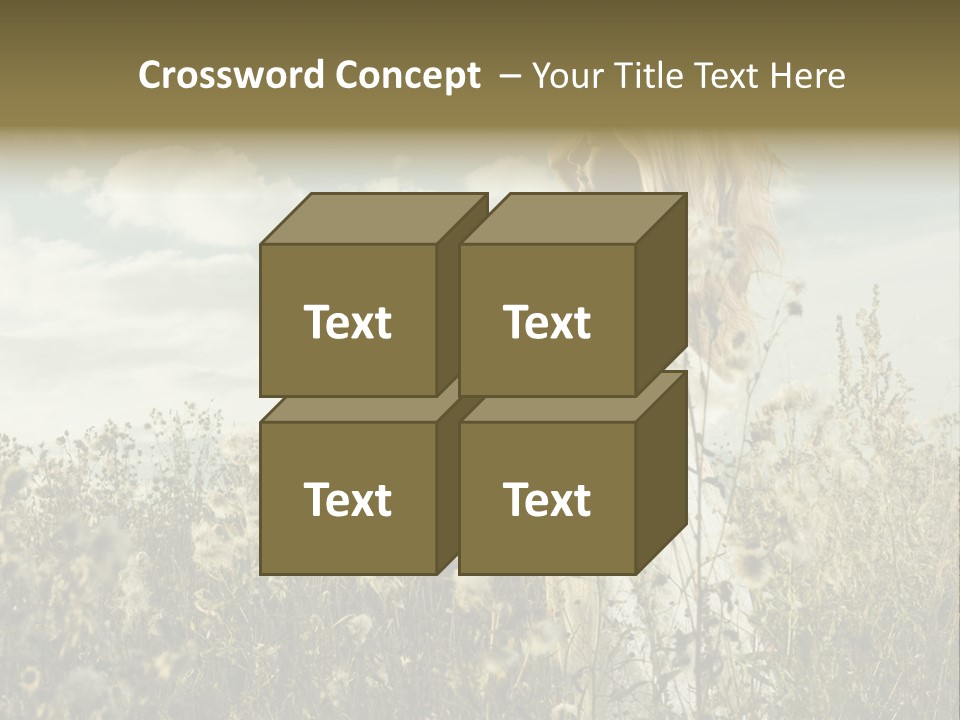 Girl In A Field With Flowers PowerPoint Template