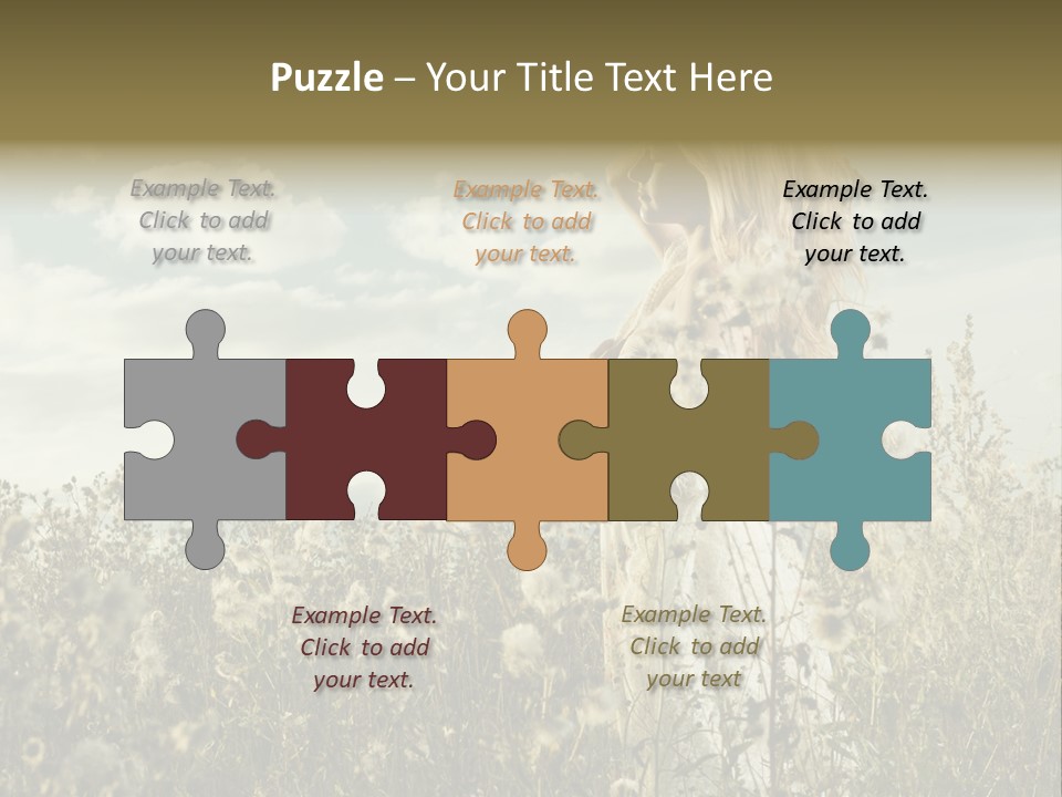 Girl In A Field With Flowers PowerPoint Template