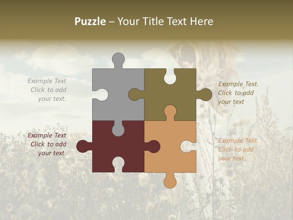 Girl In A Field With Flowers PowerPoint Template