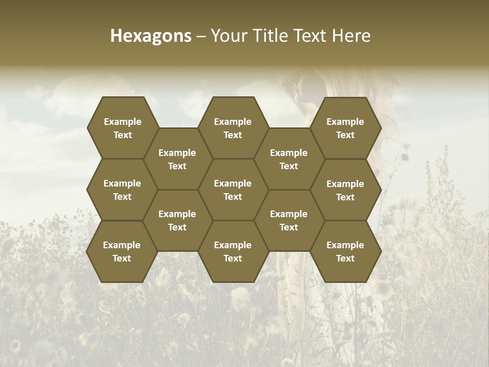 Girl In A Field With Flowers PowerPoint Template