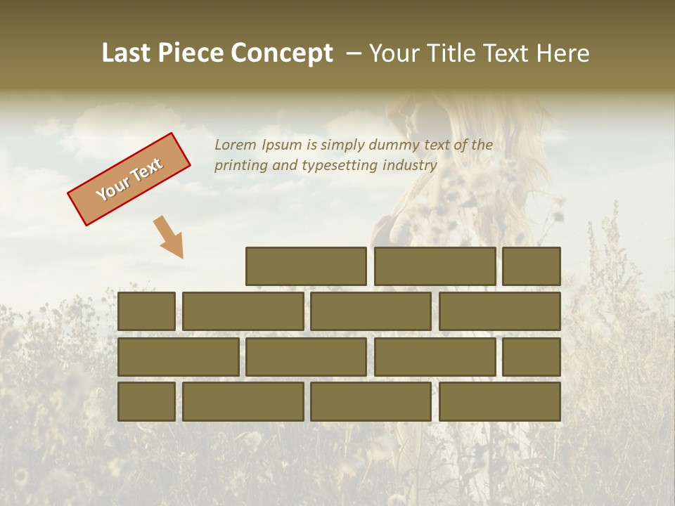 Girl In A Field With Flowers PowerPoint Template