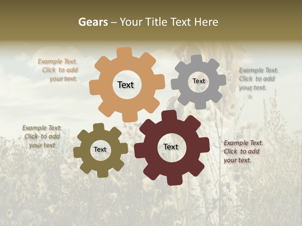 Girl In A Field With Flowers PowerPoint Template