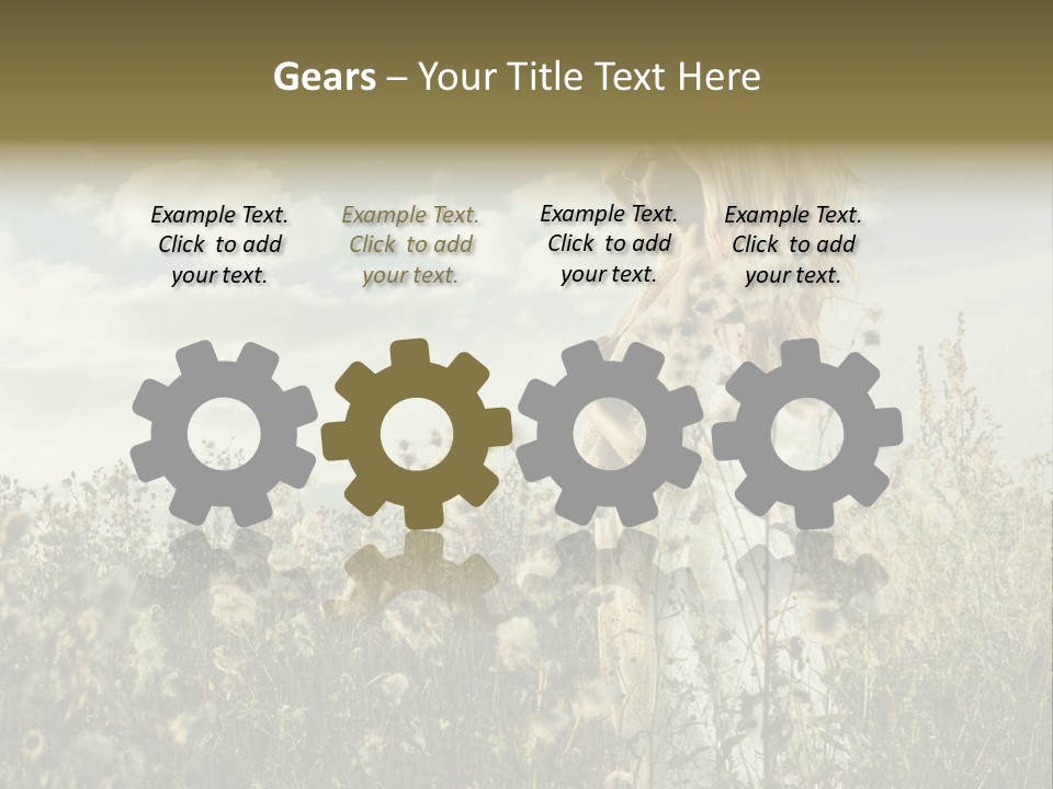 Girl In A Field With Flowers PowerPoint Template