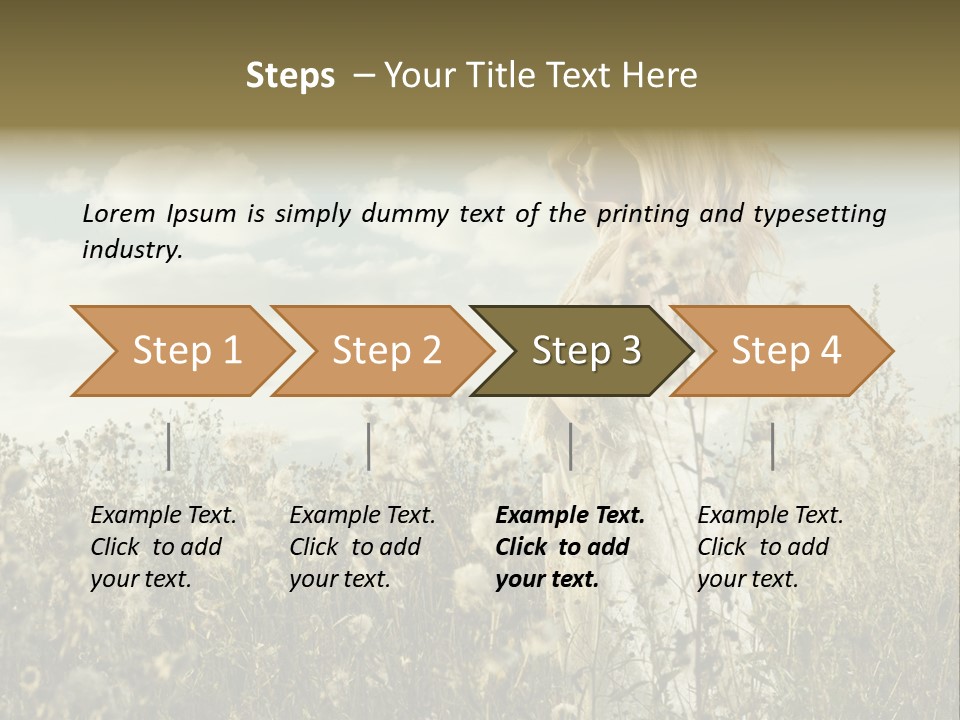 Girl In A Field With Flowers PowerPoint Template