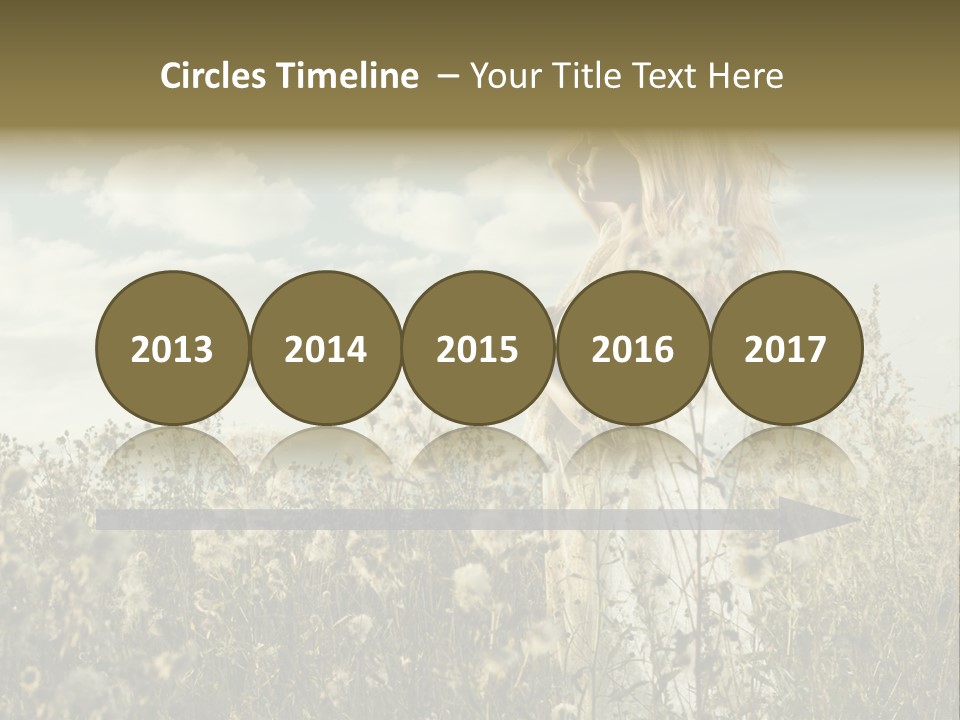 Girl In A Field With Flowers PowerPoint Template