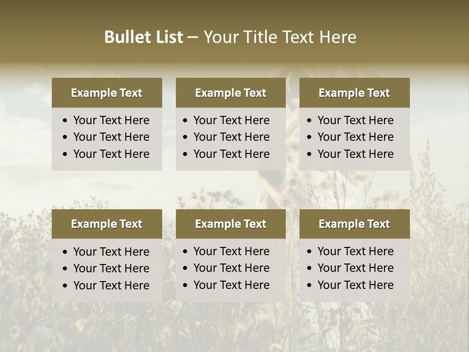 Girl In A Field With Flowers PowerPoint Template