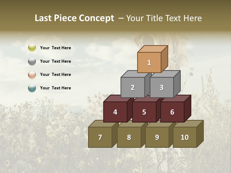 Girl In A Field With Flowers PowerPoint Template