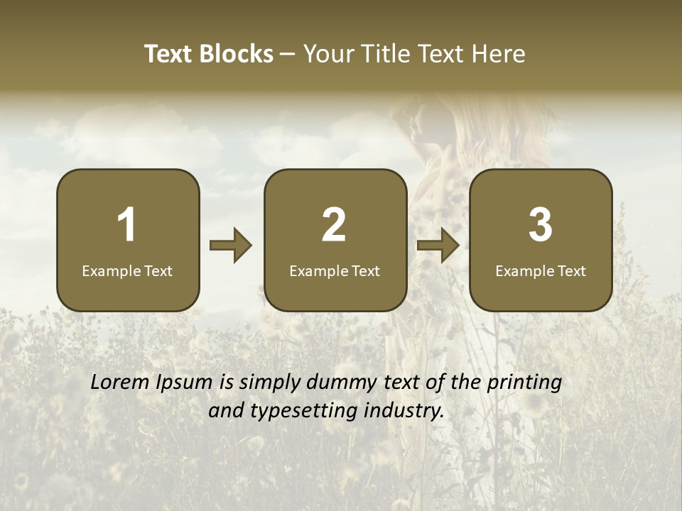 Girl In A Field With Flowers PowerPoint Template