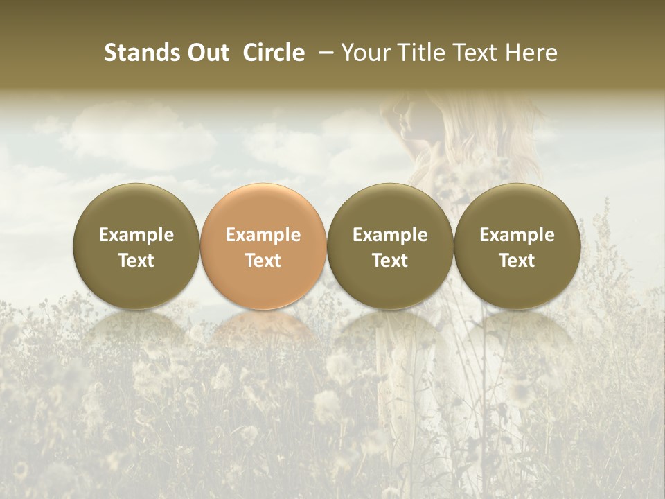 Girl In A Field With Flowers PowerPoint Template