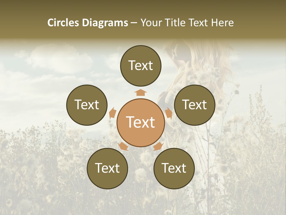 Girl In A Field With Flowers PowerPoint Template