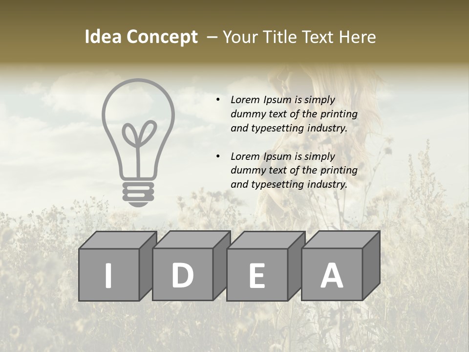 Girl In A Field With Flowers PowerPoint Template