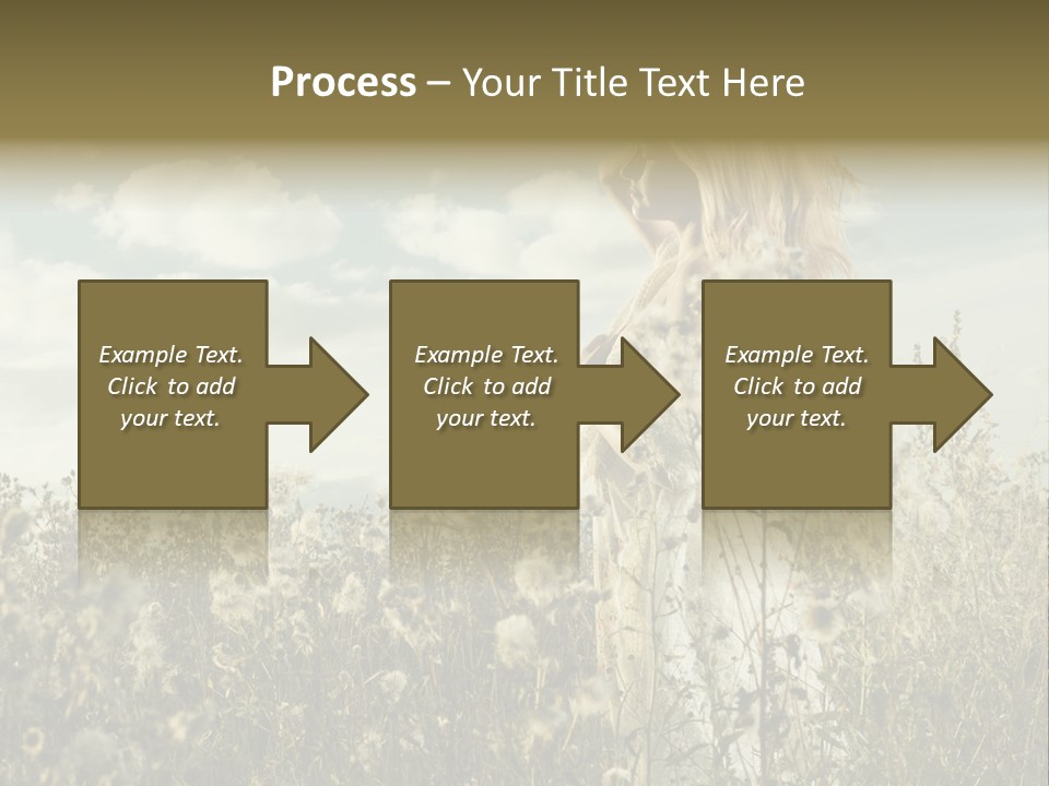 Girl In A Field With Flowers PowerPoint Template