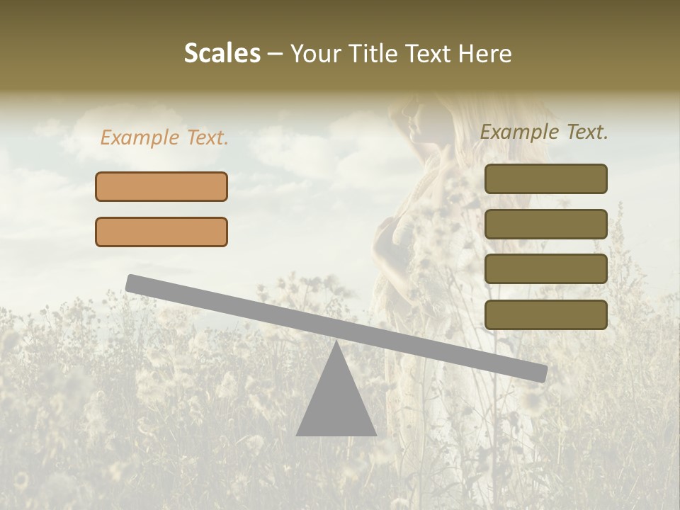 Girl In A Field With Flowers PowerPoint Template