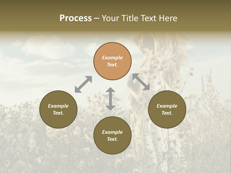 Girl In A Field With Flowers PowerPoint Template