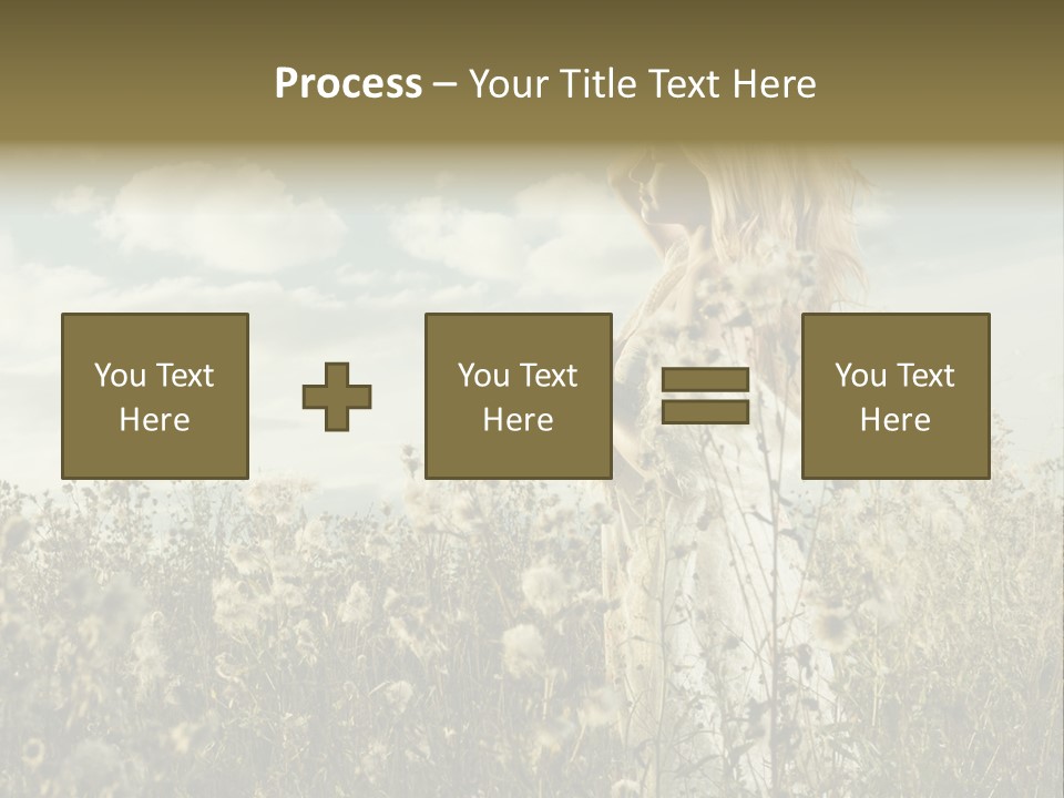 Girl In A Field With Flowers PowerPoint Template